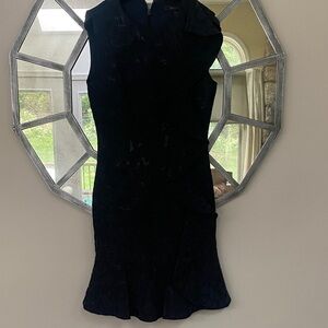 BCBGMaxAzria Navy Blue and Black Midi Dress